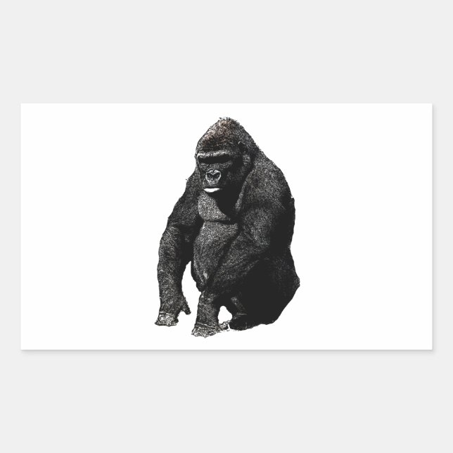 Sticker Rectangulaire Gorilla Pop Art (Devant)