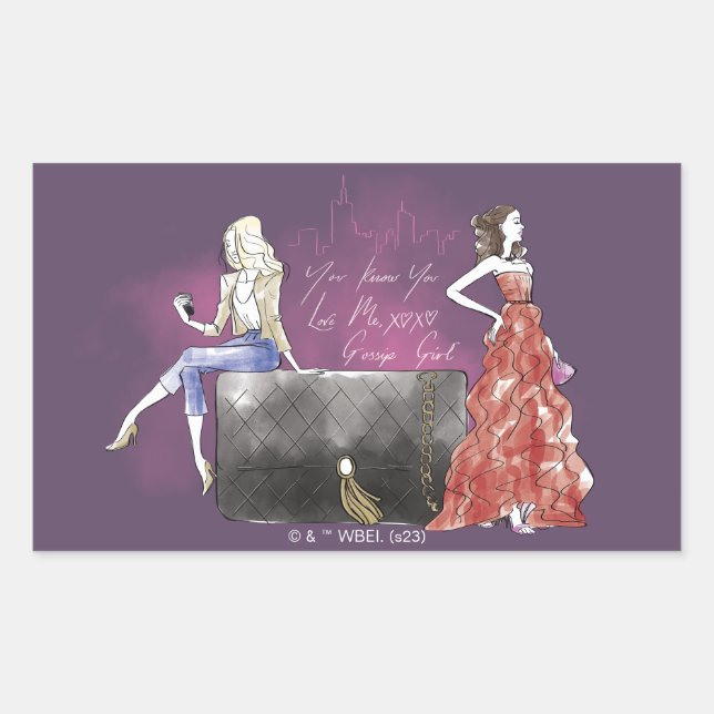 Sticker Rectangulaire Gossip Girl - Vous Savez Que Vous M'Aimez (Devant)