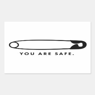 Sticker Rectangulaire Goupille de sécurité - Vous êtes sûrs. Autocol