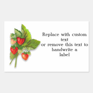 Sticker Rectangulaire Goût d'été, fraises fraîches