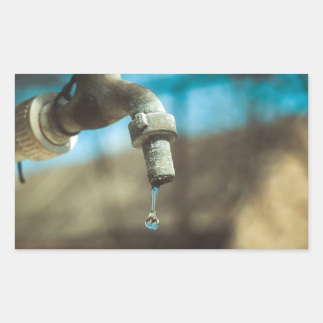 Sticker Rectangulaire Goutte d'eau (Devant)