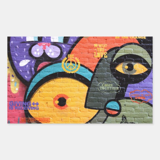 Sticker Rectangulaire Graffiti d'Amsterdam (Devant)