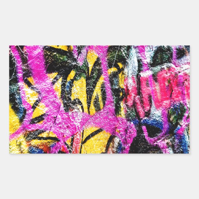 Sticker Rectangulaire Grafitti Rock 2 (Devant)