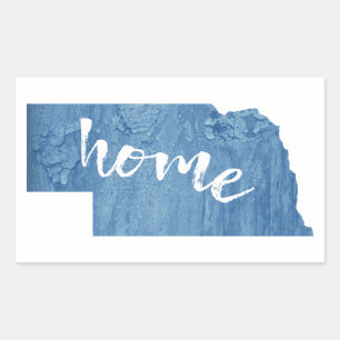Sticker Rectangulaire Grain de bois du Nebraska à la maison