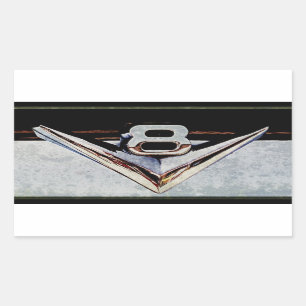 Sticker Rectangulaire Grand emblème grunge de bloc de V8