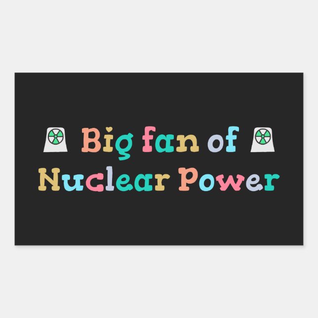Sticker Rectangulaire Grand fan de l'énergie nucléaire (Devant)
