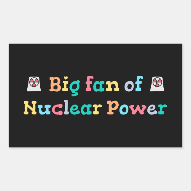 Sticker Rectangulaire Grand fan de l'énergie nucléaire (Devant)