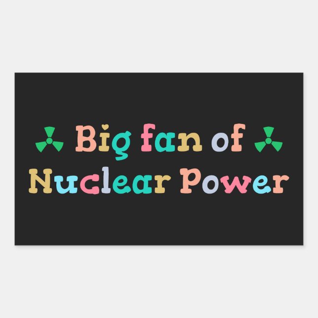 Sticker Rectangulaire Grand fan de l'énergie nucléaire (Devant)