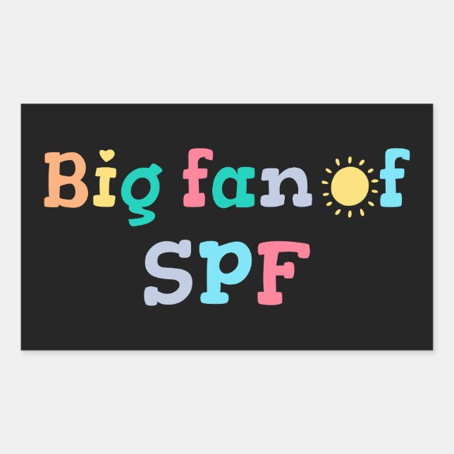 Sticker Rectangulaire Grand fan de SPF (Devant)