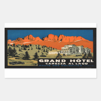 Sticker Rectangulaire Grand Hotel Carezza Al Lago Voyage Bagages