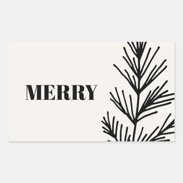 Sticker Rectangulaire Grand Joyeux & Feuilles (Devant)