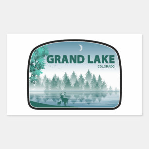 Sticker Rectangulaire Grand Lake Colorado Deer