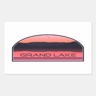 Sticker Rectangulaire Grand Lake Colorado Red Sunrise