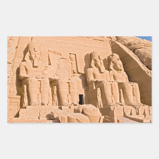 Sticker Rectangulaire Grand Temple d'Abou Simbel - Ramses II - Egypte (Devant)