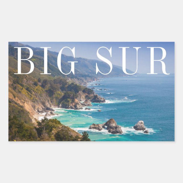 Sticker Rectangulaire Grande Sur côte californienne (Devant)