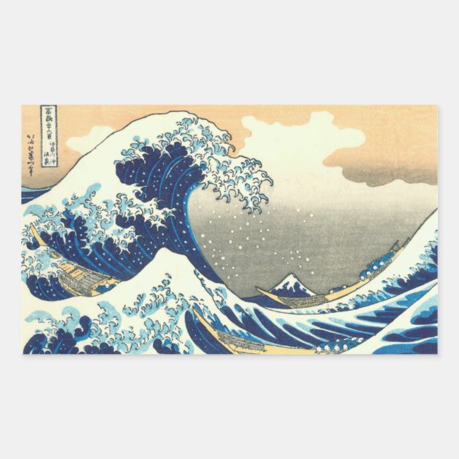 Sticker Rectangulaire Grande vague (Devant)