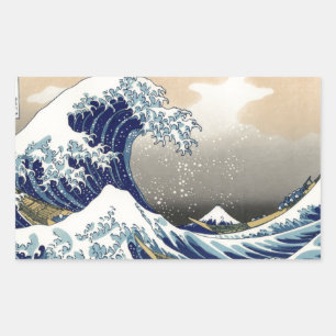 Sticker Rectangulaire Grande vague Kanagawa peinture japonaise