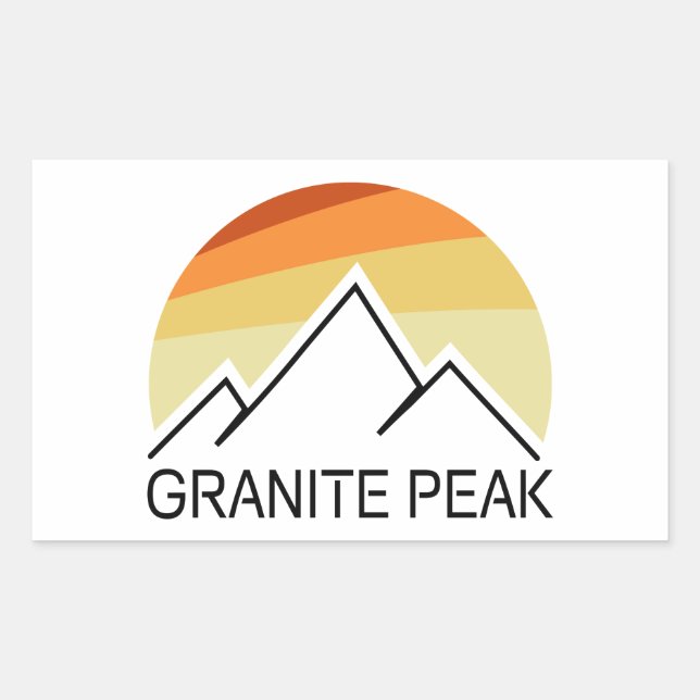 Sticker Rectangulaire Granit Peak Montana Retro (Devant)