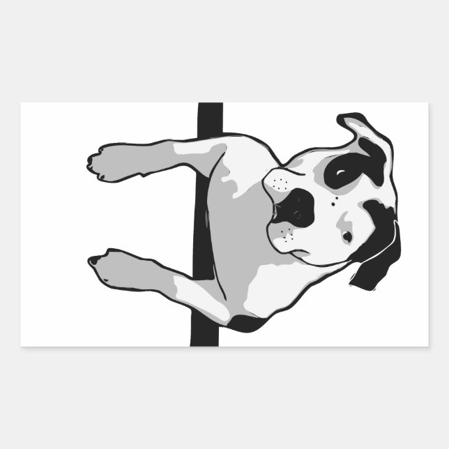 Sticker Rectangulaire Graphique à bille en T Pit Bull (Devant)