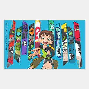Sticker Rectangulaire Graphique de collection d'Aliens Ben 10