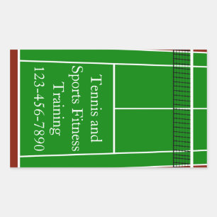 Sticker Rectangulaire Graphique de disposition de court de tennis