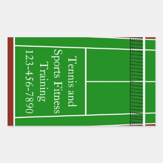 Sticker Rectangulaire Graphique de disposition du court de tennis