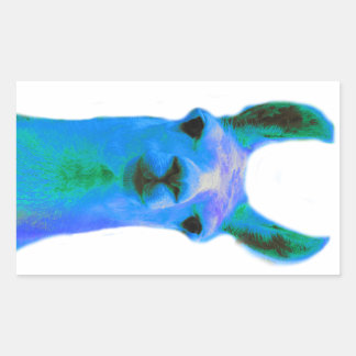 Sticker Rectangulaire Graphique de lama bleu
