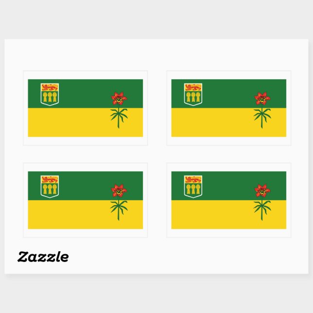 Sticker Rectangulaire Graphique des drapeaux de la Saskatchewan (Feuille)
