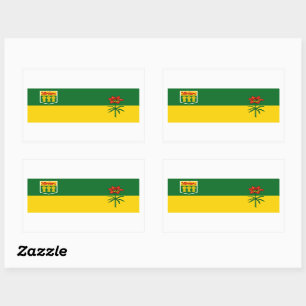 Sticker Rectangulaire Graphique des drapeaux de la Saskatchewan