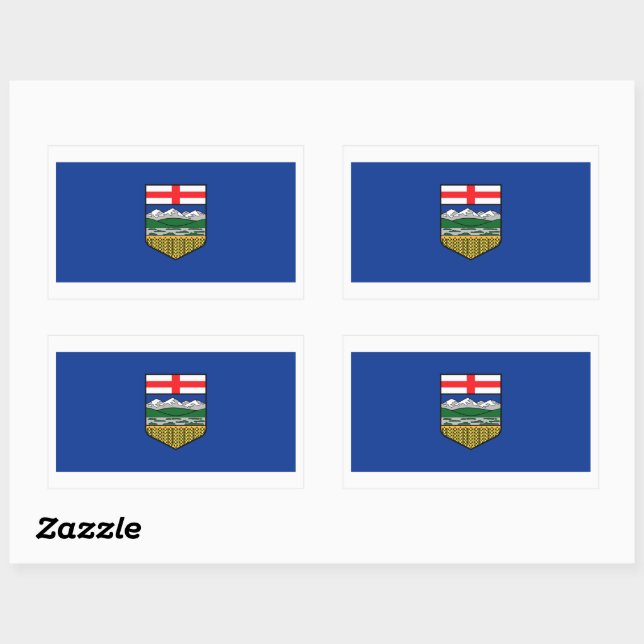 Sticker Rectangulaire Graphique des drapeaux de l'Alberta (Feuille)