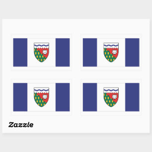 Sticker Rectangulaire Graphique des drapeaux des Territoires du Nord-Oue