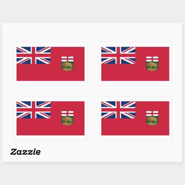 Sticker Rectangulaire Graphique des drapeaux du Manitoba (Feuille)