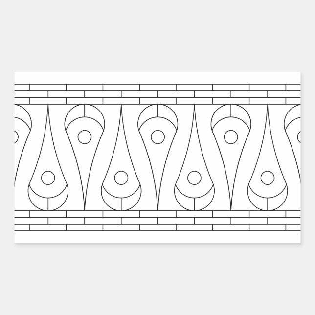 Sticker Rectangulaire Graphique vintage de bordure noire. (Devant)