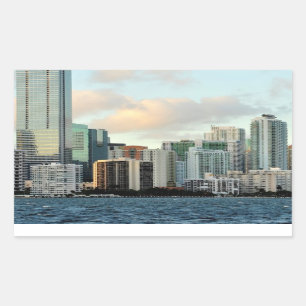 Sticker Rectangulaire gratte-ciel de Miami contre ciel dégagé