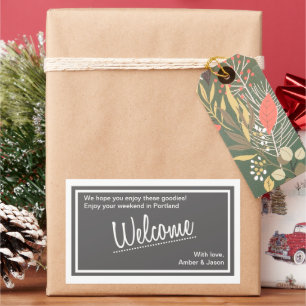 Sticker Rectangulaire Gray Lucky In Love Panier Cadeau Bienvenue Au Mari