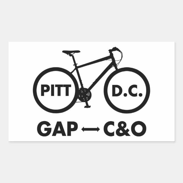 Sticker Rectangulaire Great Allegheny Passage C&O Canal Towpath Vélo (Devant)