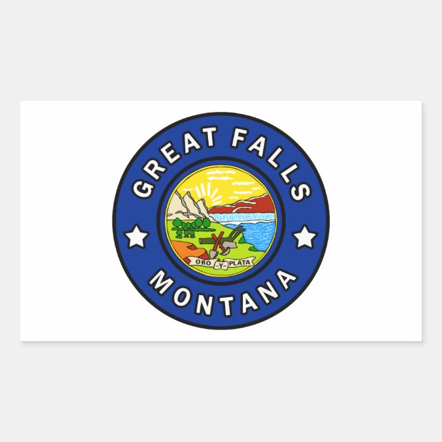 Sticker Rectangulaire Great Falls Montana (Devant)