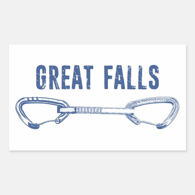 Sticker Rectangulaire Great Falls Virginia Rock Escalade Quickdraw (Devant)