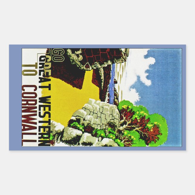 Sticker Rectangulaire Great Western to Cornwall (Devant)