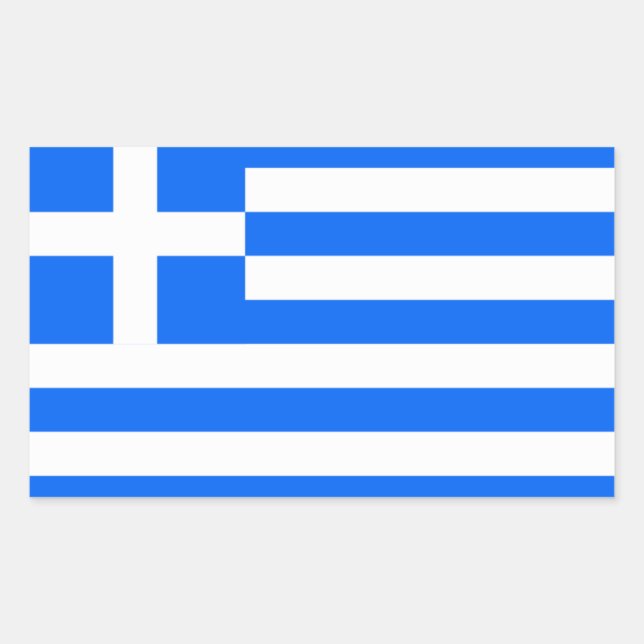 Sticker Rectangulaire Grèce : Drapeau de la Grèce (Devant)
