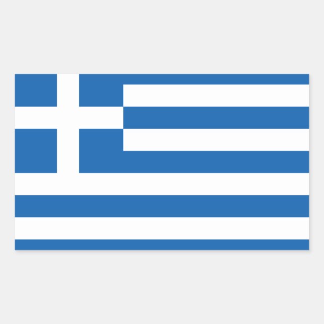 Sticker Rectangulaire Grèce Drapeau GR (Devant)