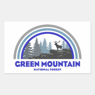 Sticker Rectangulaire Green Mountain National Forest Rainbow Deer