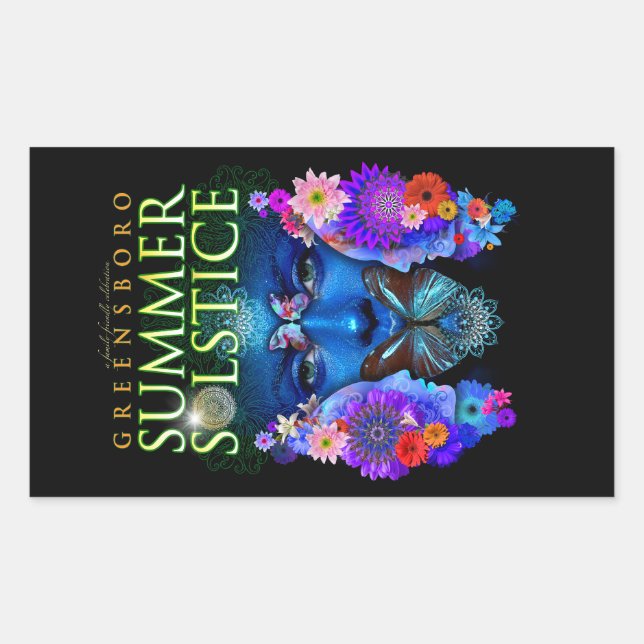 Sticker Rectangulaire Greensboro Summer Solstice Festival 2021 Keepsaké (Devant)