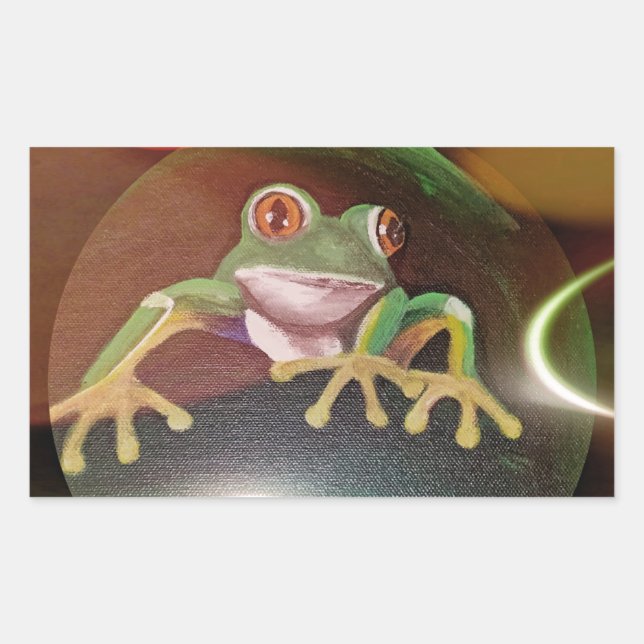 Sticker Rectangulaire Grenouille dans une bulle (Devant)