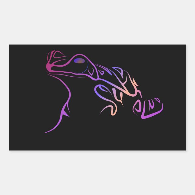 Sticker Rectangulaire Grenouille stylisée (Devant)
