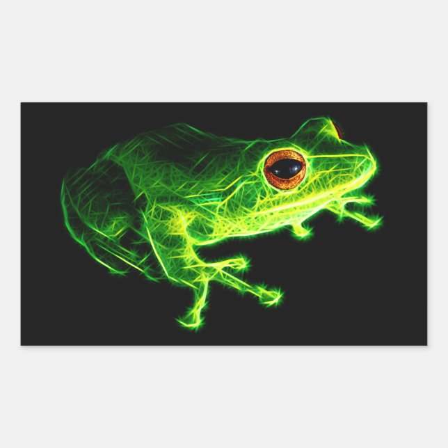 Sticker Rectangulaire Grenouille verte (Devant)