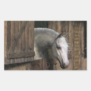 Sticker Rectangulaire Grey Horse
