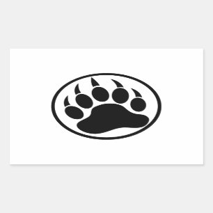Sticker Rectangulaire Griffe d'ours noire classique à l'intérieur d'un a