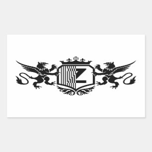 Sticker Rectangulaire Griffins encadrant un bouclier avec la lettre "Z"