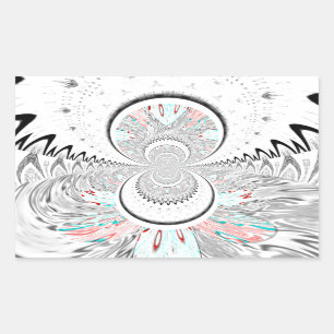 Sticker Rectangulaire Gris Kaleidoscope Art